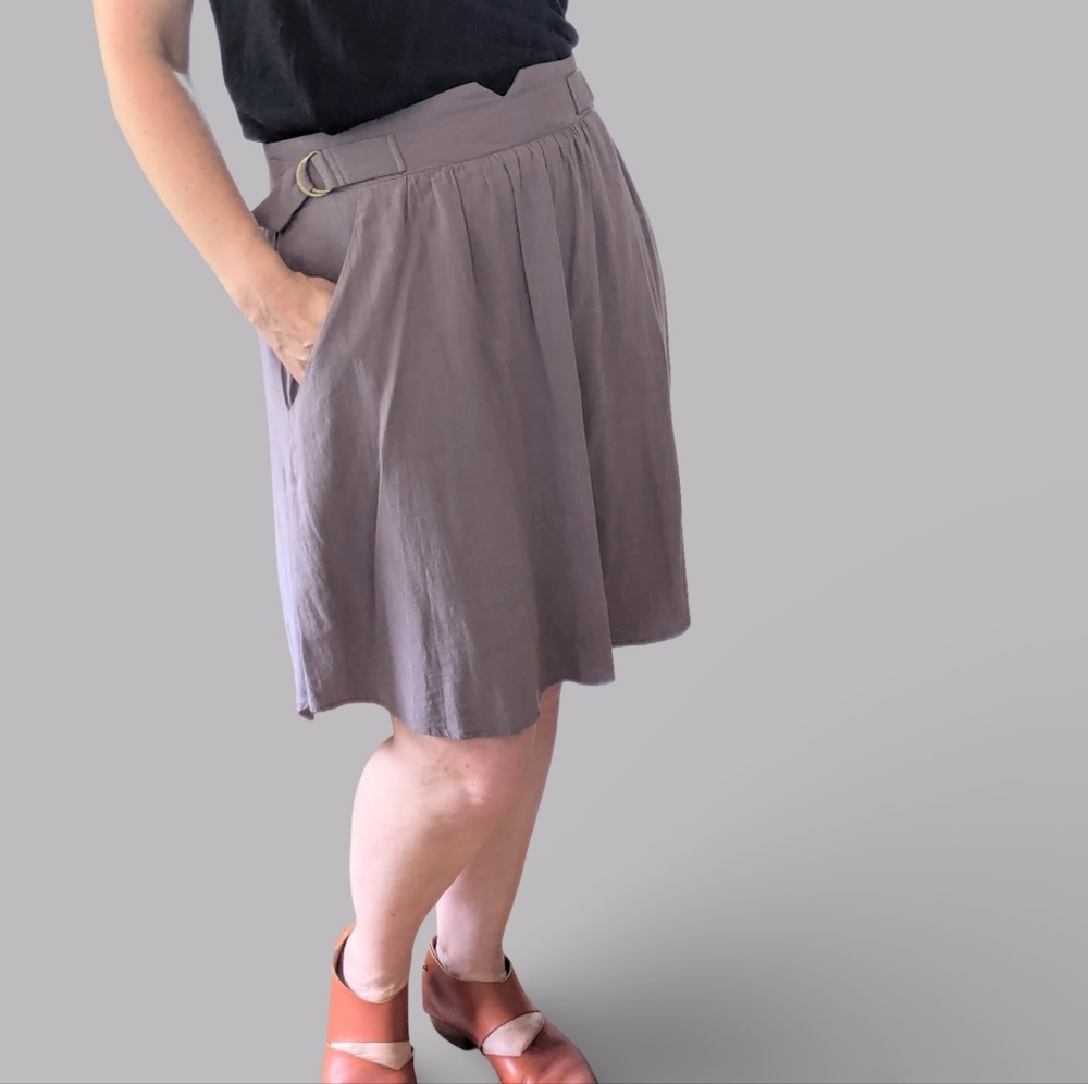 Belted Skirt Lavender Pockets